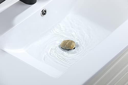 Bathroom Sink Drain Overflow Stopper with Gold Finish Clog-Free Design