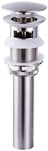 Bathroom Faucet Vessel Sink Pop Up Drain Stopper with Overflow Brushed Nickel