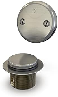 Keeney Foot Lok Stop Bathtub Drain Kit Brushed Nickel 1-12-Inch