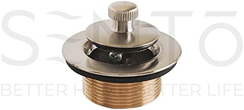 Chrome Lift and Turn Bathtub Drain Stopper Kit with Satin Nickel Finish