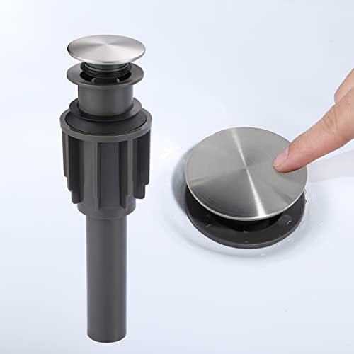 ARCORA 15 Sink Drain Pop Up Stopper No Overflow Brushed Nickel