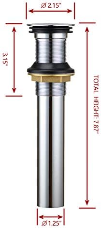 Purelux bathroom drain stopper durable Brass finish no overflow 5-year warranty