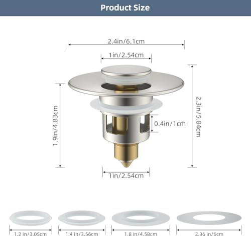 Bathroom Sink Stopper for 11-23 Drains