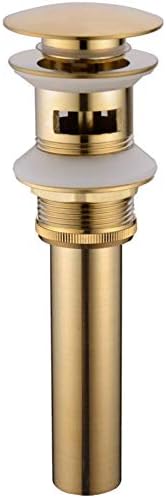 TRUSTMI Brushed Gold Bathroom Faucet with Pop Up Drain Bundle