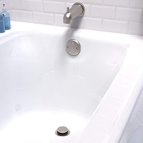 Keeney Foot Lok Stop Bathtub Drain Kit Brushed Nickel 1-12-Inch