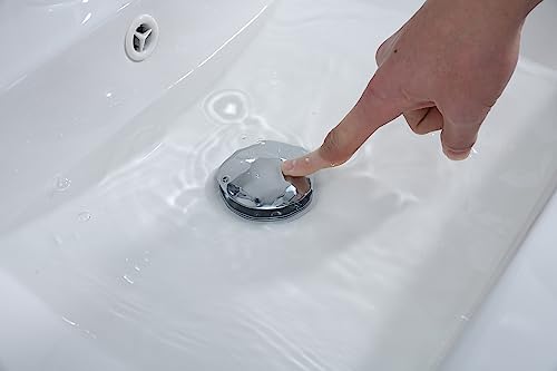 TIORIY Universal Chrome Sink Stopper with Hair Catcher