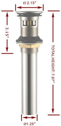 Purelux Pop Up Drain Stopper Faucet with Overflow Brushed Nickel