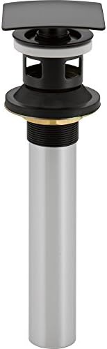 Matte Black Delta Faucet 72175-BL NA Square Push Pop-Up with Overflow