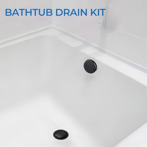 Matte Black Bathtub Drain Kit with Overflow Cover for Relaxation