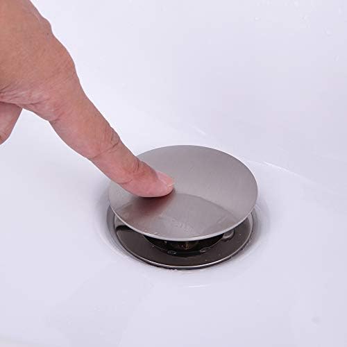 Bathroom Faucet Vessel Sink Pop Up Drain Stopper with Overflow Brushed Nickel