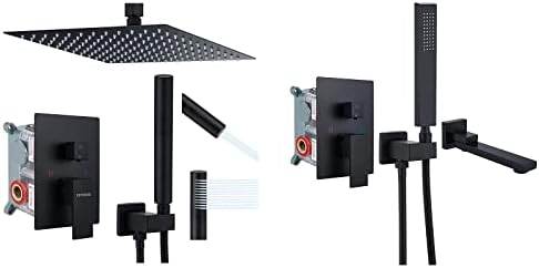 Sturdy 12 Square Ceiling Mount Shower Faucet with Dual Modes