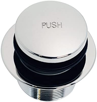 Compact White Tubular Bath Drain Plug with Polished Chrome Finish