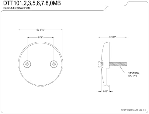 Kingston Brass DTT105 Bathtub Overflow Plate