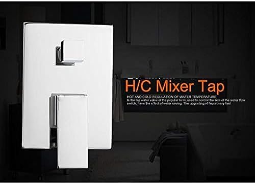 Concealed Luxury Ceiling Mounted 16-Inch Square Rainfall Bathroom Bathtub Shower Faucet