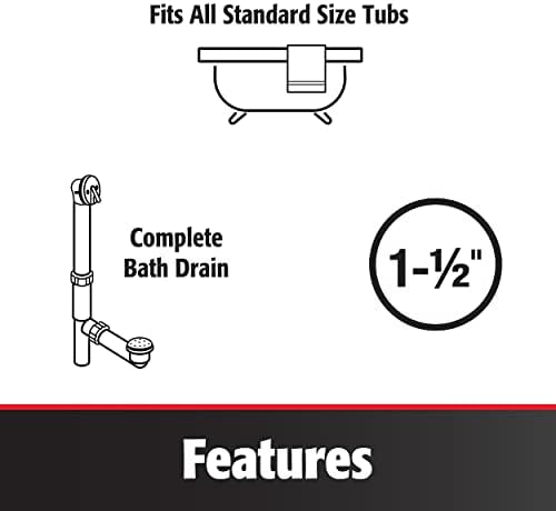 Keeney Foot Lok Stop Bathtub Drain Kit Brushed Nickel 1-12-Inch