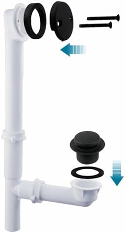 Sturdy Black Tubular Drain Kit for Bathroom Use