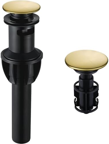 Bathroom Sink Drain Overflow Stopper with Gold Finish Clog-Free Design
