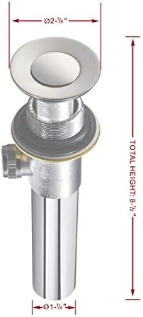 Purelux Chrome Bathroom Sink Drain Stopper with Lift Rod