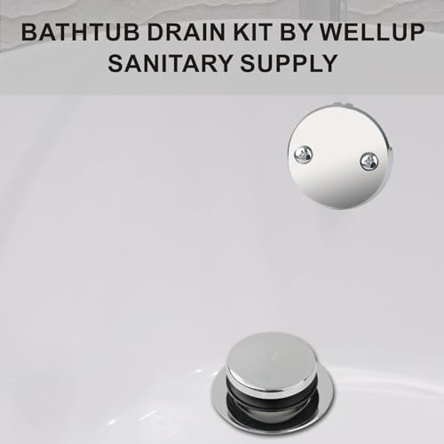 Chrome bathtub drain kit - Overflow faceplate with two holes