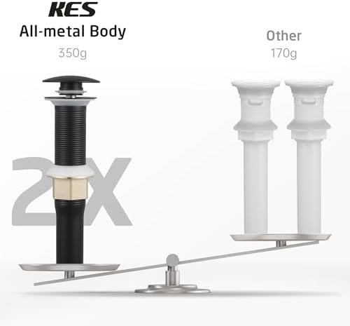 KES Matte Black Sink Drain with Anti-Clog Strainer
