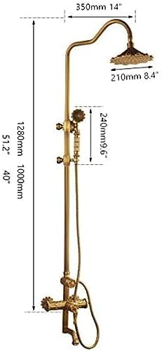 Antique Brass Hand-Held Wall-Mounted Bathroom Shower Set