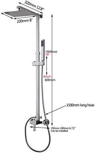 Charming Chrome-Finish Wall-Mount 8-Inch Big Rain Shower Set