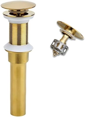 Gold-Plated Anti-Clog Sink Drain No Overflow High-End Bathroom Accessory