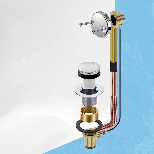 Chrome bathtub drain replacement kit for modern designs