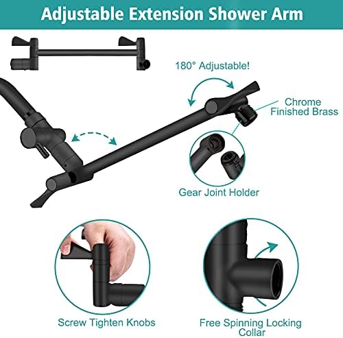 Tudoccy 10 High-Pressure Rainfall Shower Head combo with 11 Extension Arm