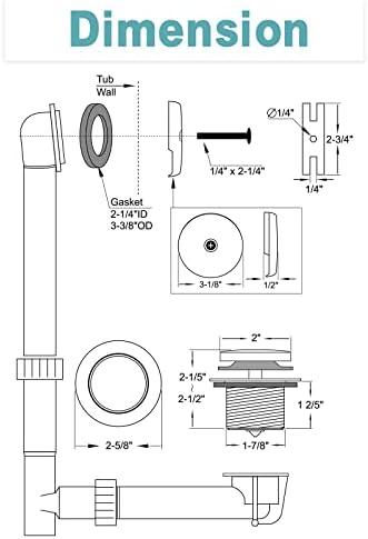BESTILL bathtub drain conversion kit for US bathtubs