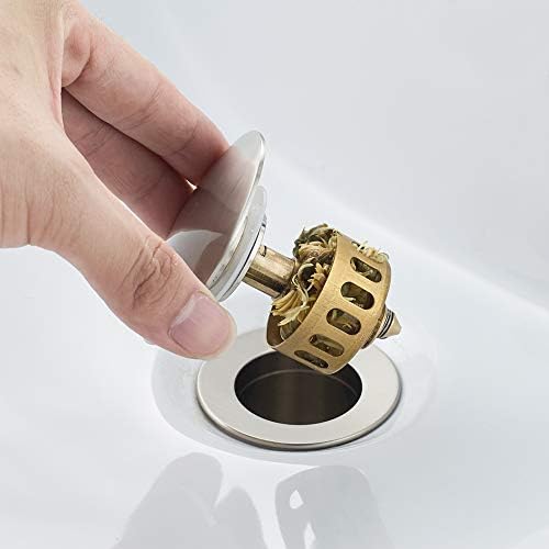 VOTON brushed nickel bathroom sink drain without overflow