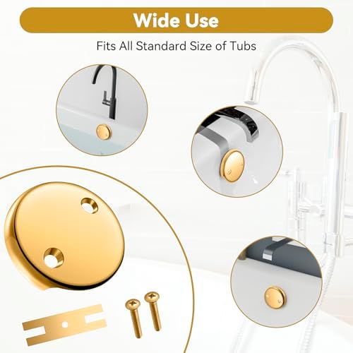 2-Hole Bathtub Overflow Cover Plate with Adapter Brushed Nickel