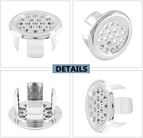 3-Pack Chrome Overflow Sink Drain Caps for Bathroom Basins