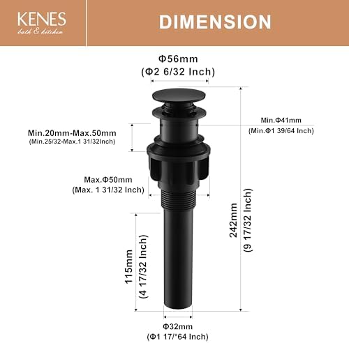 Kenes Bathroom Sink Drain Stopper Overflow Prevention Solution