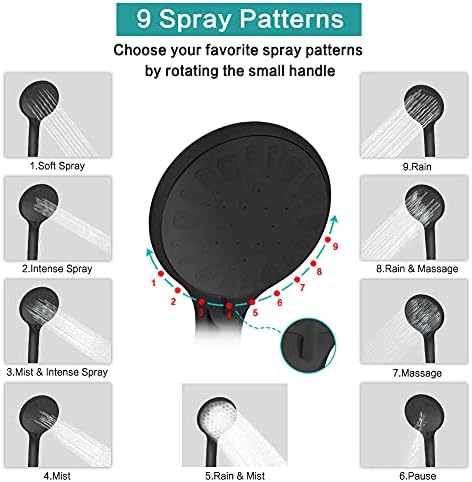Tudoccy 10 High-Pressure Rainfall Shower Head combo with 11 Extension Arm
