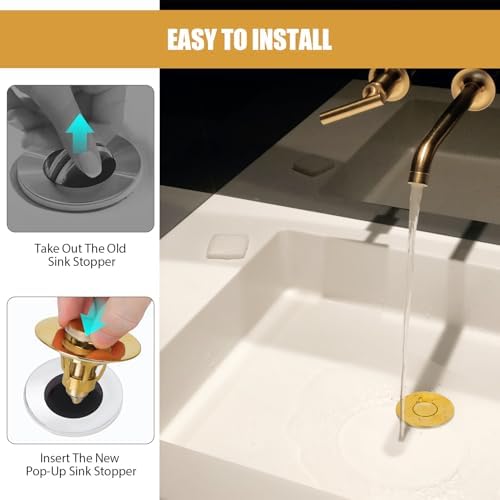 Three Colors 2-in-1 Sink Stopper Gold