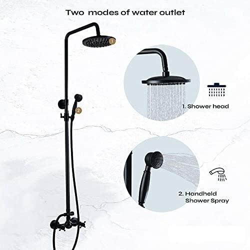 Rainfall shower system hand held sprayed 8-inch brass rain set