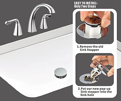 Artiwell Universal Bathroom Sink Drain Stopper CHROME PLATED