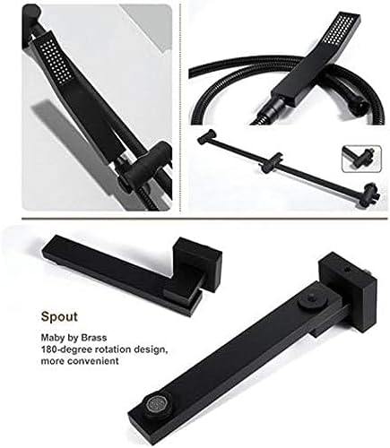 TECKI Black Bronze bathtub rain shower mixer faucet set with diverter