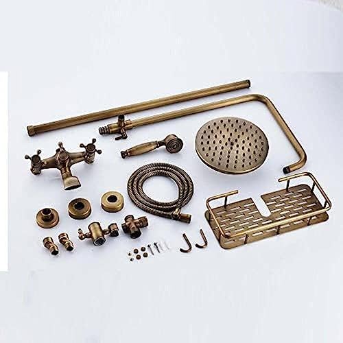 Wall-Mounted Shower Faucet Set 8-Inch Rainfall Head by TECKI