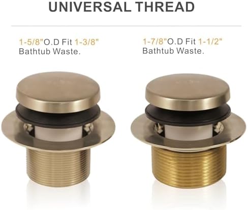 Sturdy Gold Brushed bathtub drain with easy installation