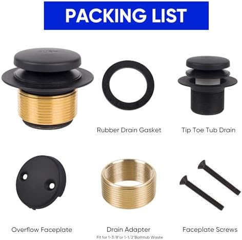 Premium Black Tub Drain Kit by FOUXTEL