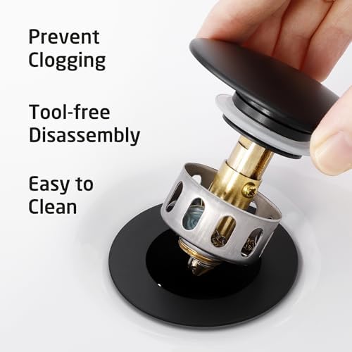 KES SinkDrain PopUp Stopper Black