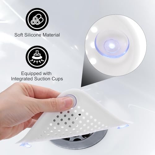 2pc Silicone Hair Catcher for Shower Drains