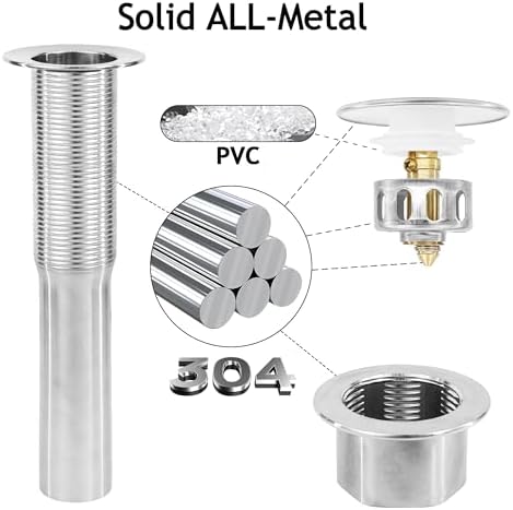 Stainless Steel Pop-Up Sink Drain with Strainer