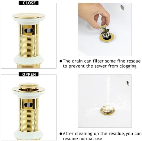 Premium Gold-Plated Stainless Steel Sink Drain