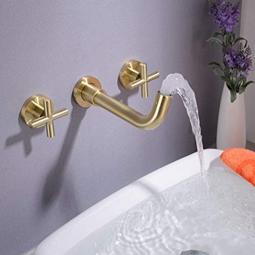TRUSTMI Brushed Gold Bathroom Faucet with Pop Up Drain Bundle