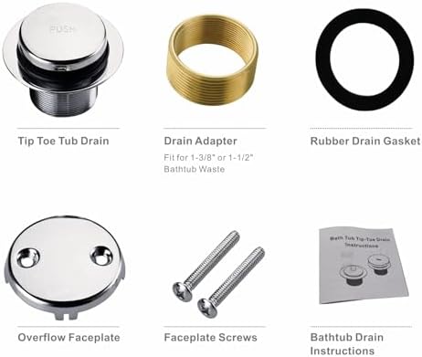 HIDROP Chrome Tub Drain Set