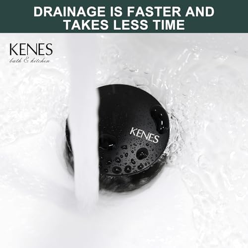 Kenes Pop-Up Sink Drain Matte Black Easy Installation Durable Design