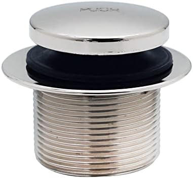 Compact White Tubular Bath Drain Plug with Polished Chrome Finish